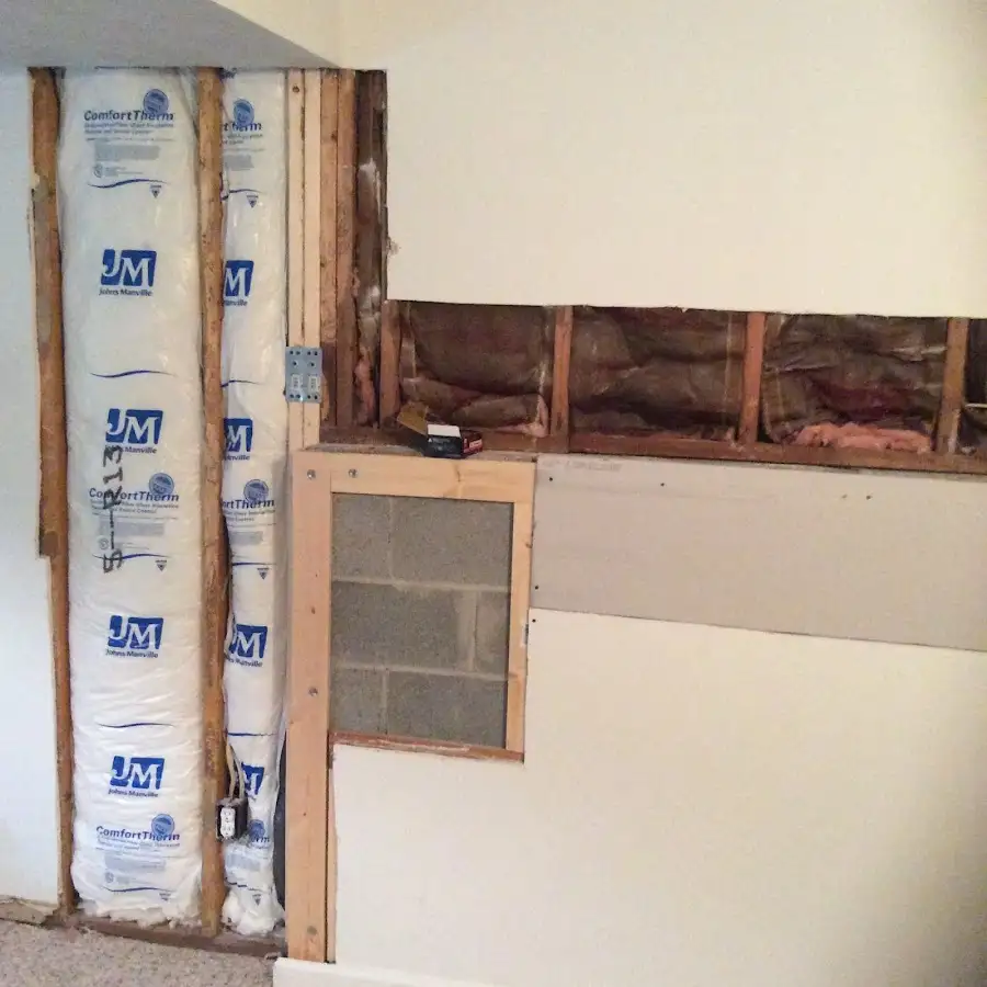 Wall insulation replacement during Basement Flood Cleanup in Odessa